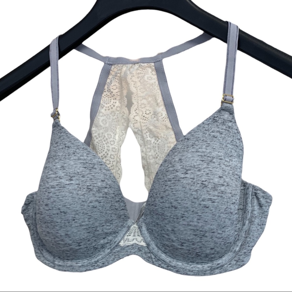 Soma Embraceable Heathered Lace Racerback Bra 36C
